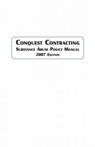 Conquest Contracting's Substance Abuse Policy Clip