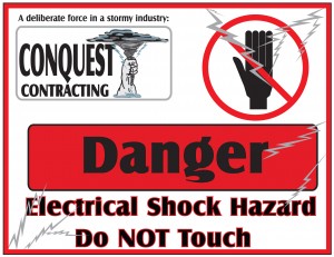 Job-Site Electrical Shock Hazard Sign