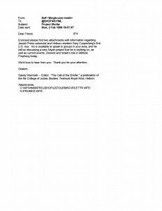E-mailer: Jewish audiences, 1998 U.S. tour