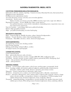 Sandra Warmoth Skill Sets